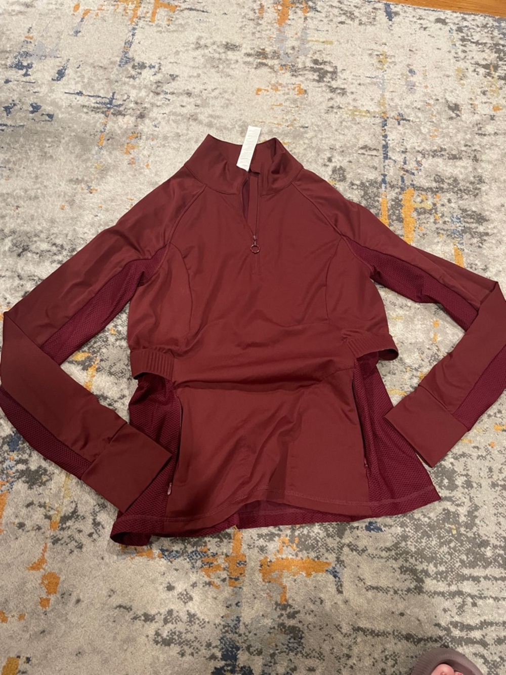 Fabletics Burgundy Quarter-Zip Performance Pullover